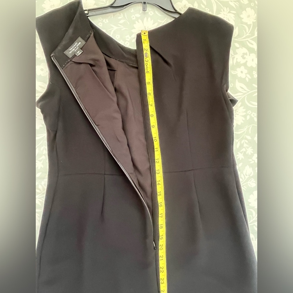 Tahari ASL Black Sheath Midi Dress Size 10P EUC - Picture 10 of 13